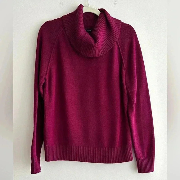 Jeanne Pierre Cowl Neck Solid Knit Sweater, Berry/Purple, Size Large - Picture 2 of 16